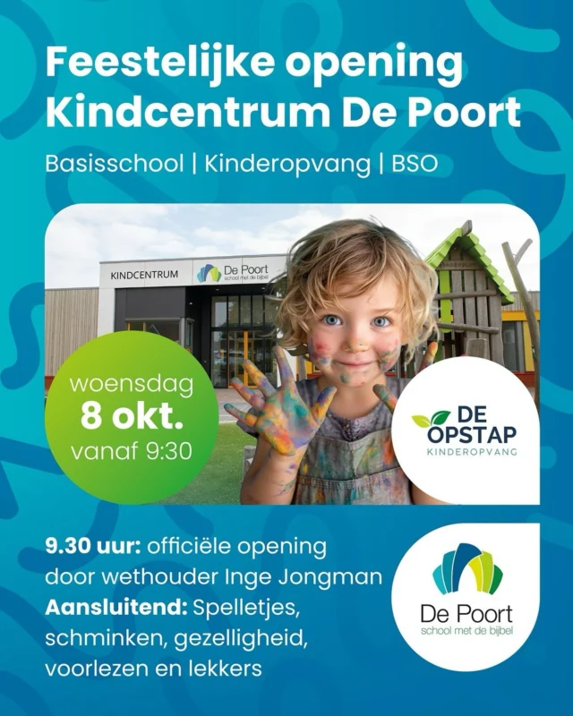 ✨ We zien je graag bij de feestelijke opening van Kindcentrum De Poort!Kom binnen, ontdek onze school en kinderopvang, ontmoet het team, stel je vragen, doe mee aan leuke activiteiten, luister naar voorleesverhalen én geniet van heerlijke poffertjes! ✨#tenboer #kindcentrumtenboer #opening #basisschool #kinderopvang #bso #noorderbasis